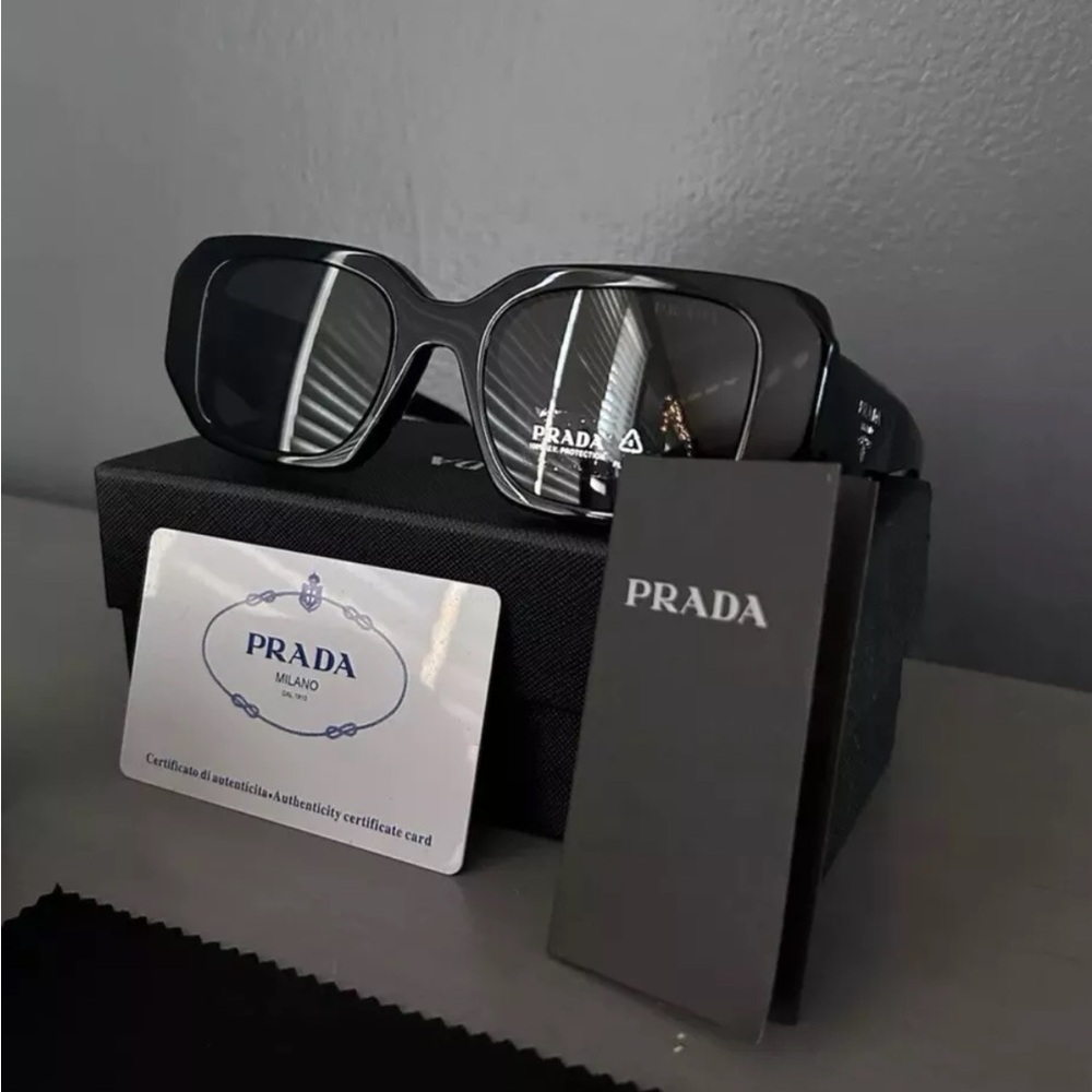 Prada PR190 1AB5S154 Women's Sunglasses 49 mm Black / Dark Grey Lens